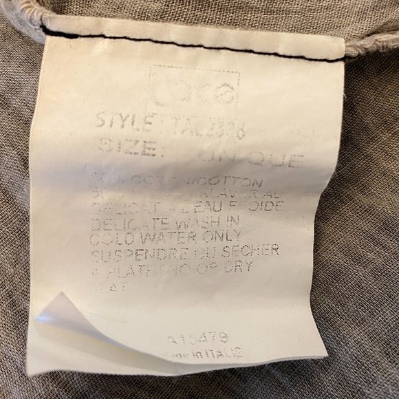 Flare Semi Sheer Grey Cotton Cover Up Top Lace Fringe Edge - Picture 8 of 8